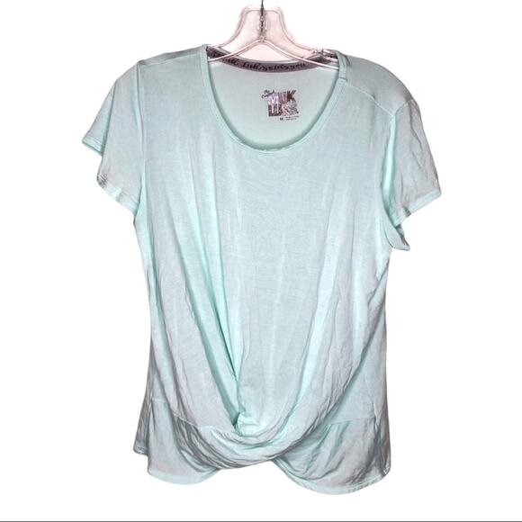 Muk Luks Womens Top Size M Blue Short Sleeve Pullover Scoop Neck Top - Picture 1 of 4